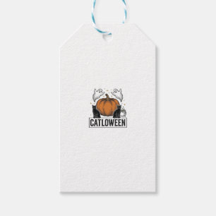Etiqueta Para Presente Catloween Gato Preto Fantasma Halloween Design Vet