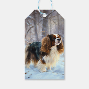 Etiqueta Para Presente Cavalier King Charles Spaniel Deixe Nevar Natal