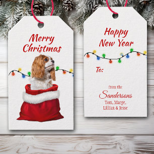 Etiqueta Para Presente Cavalier King Charles Spaniel Papais noeis Bag Gif