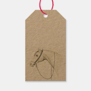 Etiqueta Para Presente Cavalo árabe - desenho do vintage