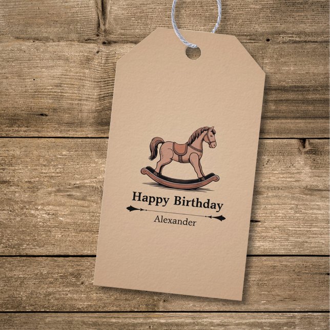 Etiqueta Para Presente Cavalo de Balanço (Rocking Horse Gift Tags)
