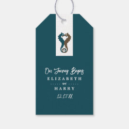 Etiqueta Para Presente Cavalo-do-mar Romance, Casamento de praia