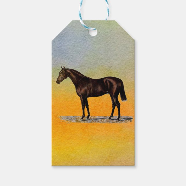 Etiqueta Para Presente Cavalo Marrom (Frente)