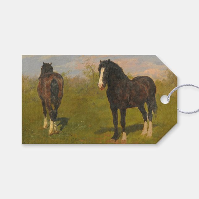 Etiqueta Para Presente Cavalos de Luz (por Rosa Bonheur) (Frente (horizontal))