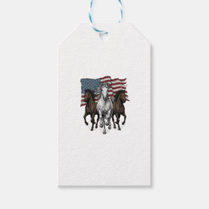 Etiqueta Para Presente Cavalos Patrióticos Vintage em Corrida Design Veto