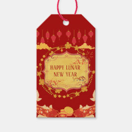 Etiqueta Para Presente Celebração de Ano Novo Lunar: Uma Noite de Alegria