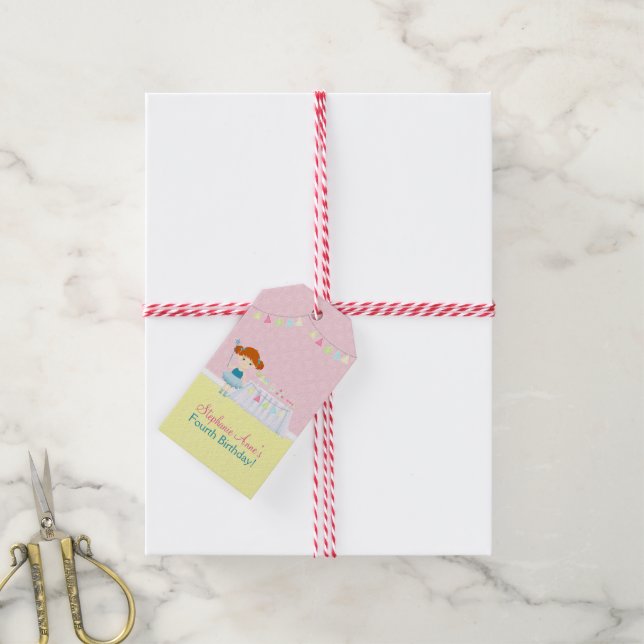 Etiqueta Para Presente Celebração de Cupcake da Bela Bailarina (Com cordão)