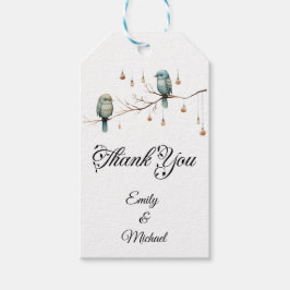 Etiqueta Para Presente Celebração Rustic Woodland Love Birds