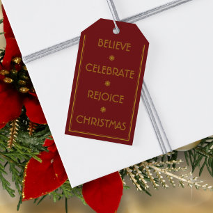 Etiqueta Para Presente Celebrar Aproveite a Tipografia de Natal