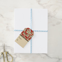 Etiqueta Para Presente Cena de Natal Vintage Retrô