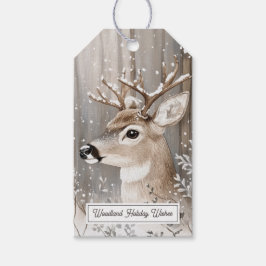 Etiqueta Para Presente Cervo Inverno Neve Natal