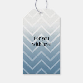 Etiqueta Para Presente Céu Azul Chevron Branco