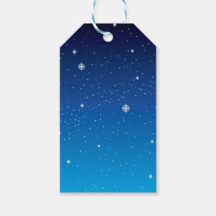 Etiqueta Para Presente Céu nocturno estrelado azul profundo