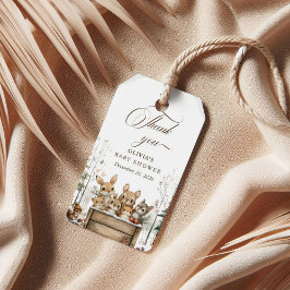 Etiqueta Para Presente Chá de Bebê Animais da Floresta no Inverno Mágico