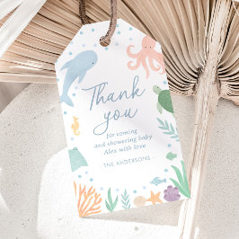 Etiqueta Para Presente Chá de Bebê Animais Marinhos