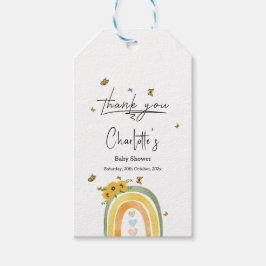 Etiqueta Para Presente Chá de Bebê Boho Arco-íris Com Girassóis