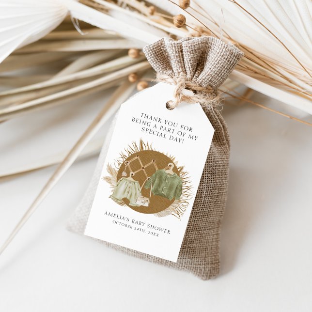 Etiqueta Para Presente Chá de Bebê Boho Florais (Criador carregado)