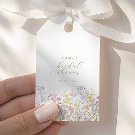 Etiqueta Para Presente Chá de Bebê Boho Flores Silvestres Jardim