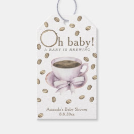 Etiqueta Para Presente Chá de Bebê Bow Coffee Baby - Um bebê está sendo p