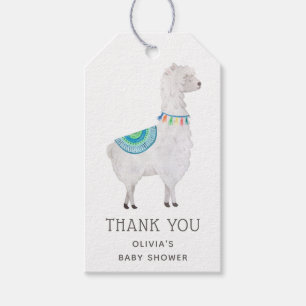 Etiqueta Para Presente Chá de Bebê de Alpaca Agradecimento Boho Llama F