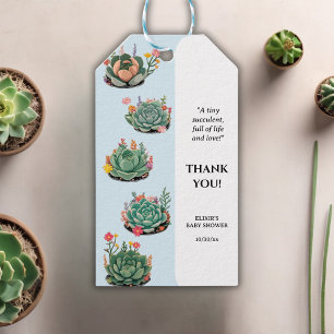 Etiqueta Para Presente Chá de Bebê de Cactus Suculento Moderno