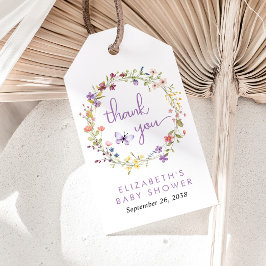 Etiqueta Para Presente Chá De Bebê De Flores Selvagens