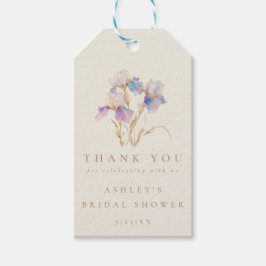 Etiqueta Para Presente Chá de Bebê de Noiva com Íris em Aquarela