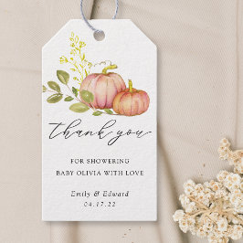 Etiqueta Para Presente Chá de Bebê de Outono Neutro em Gênero Pequena Abó