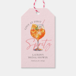 Etiqueta Para Presente Chá de Bebê de Spritz de Aperol Rosa Moderno