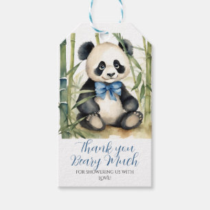 Etiqueta Para Presente Chá de Bebê do Menino Panda Bebê Obrigado Beary Mu