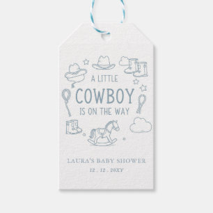 Etiqueta Para Presente Chá de Bebê do Pequeno Cowboy