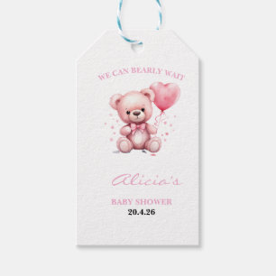 Etiqueta Para Presente Chá de Bebê do Ursinho de Pelúcia Rosa