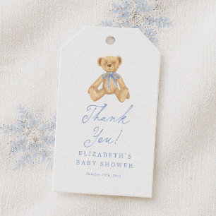 Etiqueta Para Presente Chá de Bebê do Urso Teddy Vintage Obrigado