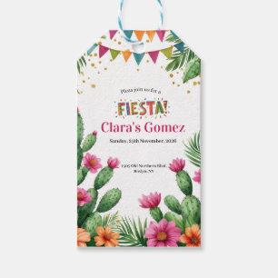 Etiqueta Para Presente Chá de Bebê Floral de Cacto Colorido Fiesta Mexica