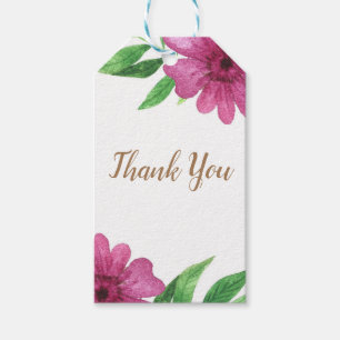 Etiqueta Para Presente Chá de Bebê Floral de Flores de Aquarela Rosa Prim