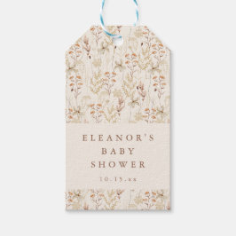 Etiqueta Para Presente Chá de Bebê Floral Flores de Prado Rústico Boho