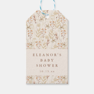 Etiqueta Para Presente Chá de Bebê Floral Flores de Prado Rústico Boho