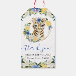 Etiqueta Para Presente Chá de Bebê Floral Tigre da Selva Fofo Aquarela
