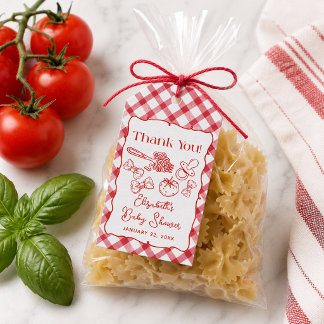 Etiqueta Para Presente Chá de Bebê Italiano Desenhado à Mão - Massa & Chu