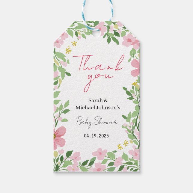 Etiqueta Para Presente Chá de Bebê Jardim Natural (Frente)