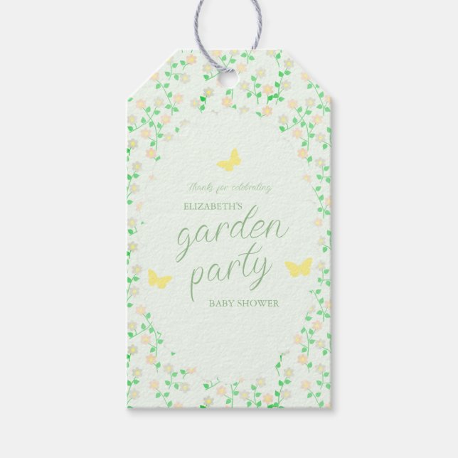 Etiqueta Para Presente Chá de Bebê Jardim Neutro em Gênero (Frente)