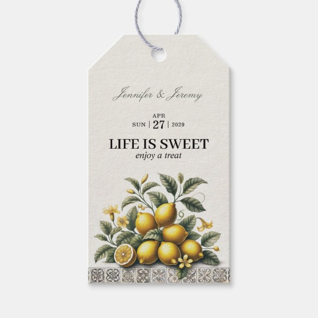 Etiqueta Para Presente Chá de Bebê La Dolce Lemons (Frente)
