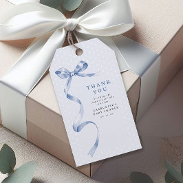 Etiqueta Para Presente Chá de Bebê Menino com Laço Azul Fofo