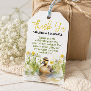 Etiqueta Para Presente Chá de Bebê Menino com Pato em Aquarela Adorável
