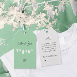 Etiqueta Para Presente Chá de Bebê Minimalista Verde Menta Neutro em Gêne