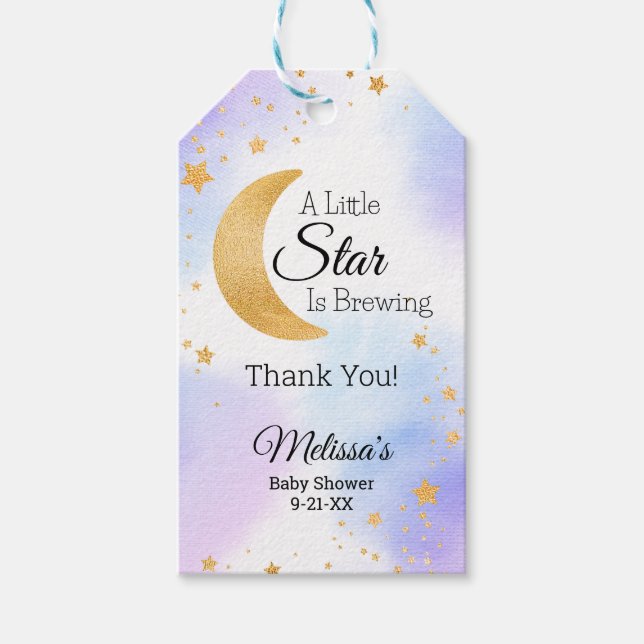 Etiqueta Para Presente Chá de Bebê Obrigado Little Star Brewing (Frente)