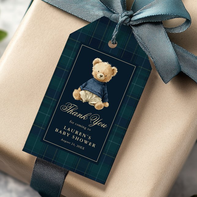 Etiqueta Para Presente Chá de Bebê Polo Teddy Bear Obrigado (Criador carregado)