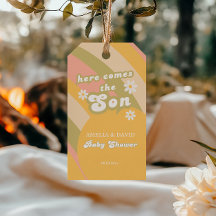 Chá de Bebê Retro Colorido Listrado Groovy