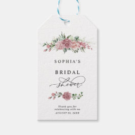 Etiqueta Para Presente Chá de Bebê Rosa Empoeirado Floral