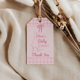 Etiqueta Para Presente Chá de Bebê Rosa Rosa-Rosa-Ganso-Friso